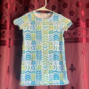 3/$20 Vineyard Vines Blue & Yellow Geometric Print Girls T-Shirt Dress Size 4T